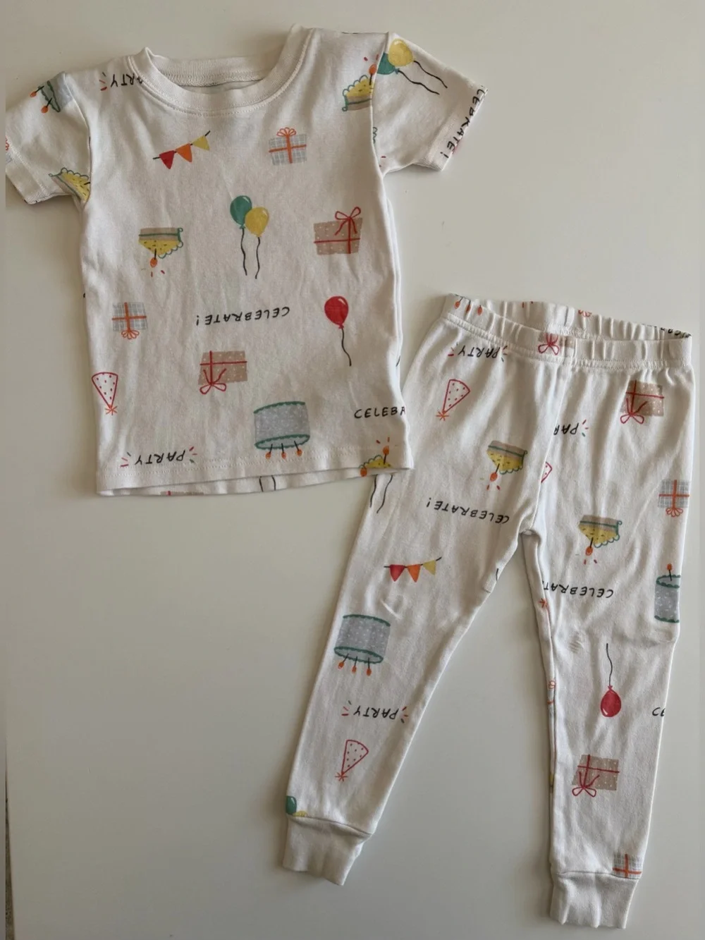 Carter's Bedtime 2T Unisex Celebration Pajama Set- Birthday Pajamas
